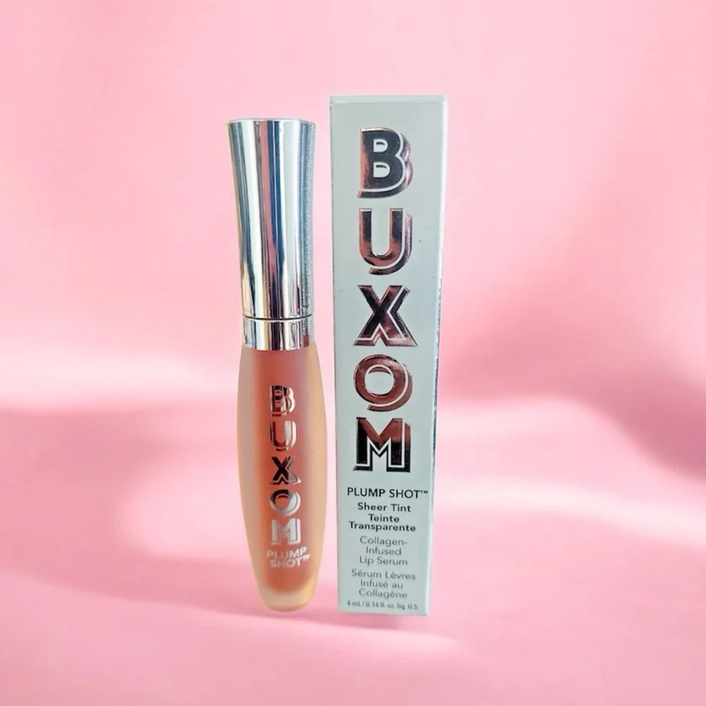 🍑 Buxom Plump Shot Sheer Tint Collagen Infused Lip Serum | Plush Peach